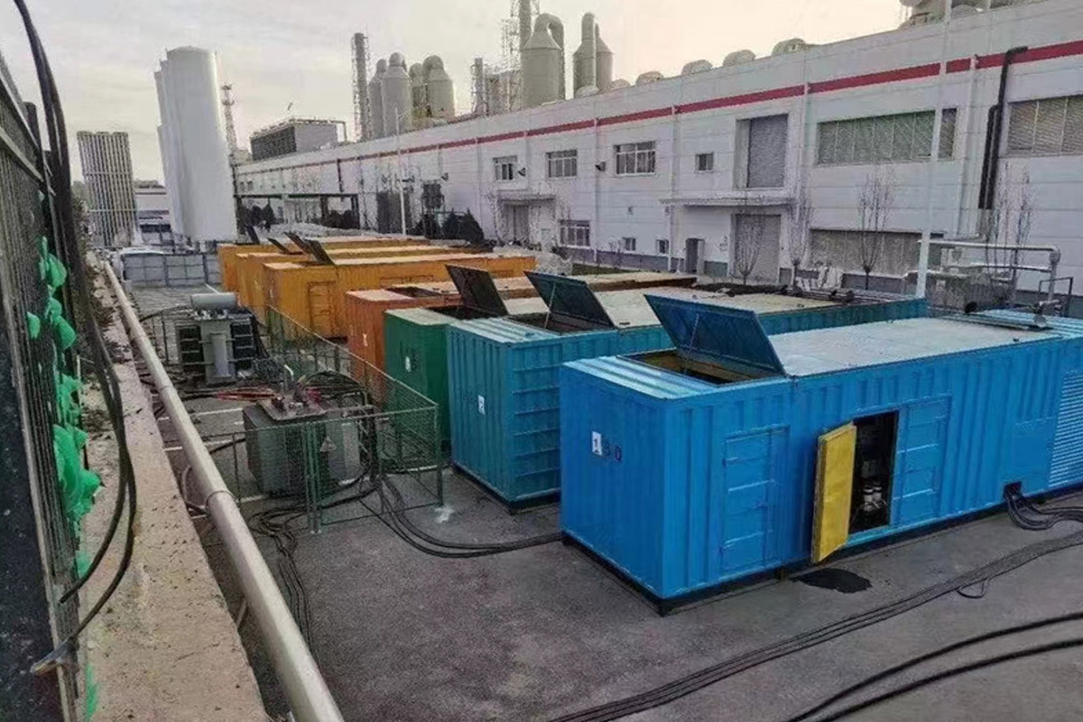 涡阳发电机租赁施工现场